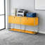 Armoire de rangement moderne et modulaire en métal avec tablettes réglables, organisateur de bureau polyvalent avec portes à fermeture en douceur, armoire en acier robuste pour bureau à domicile, salon, entrée ou cuisine-123176084
