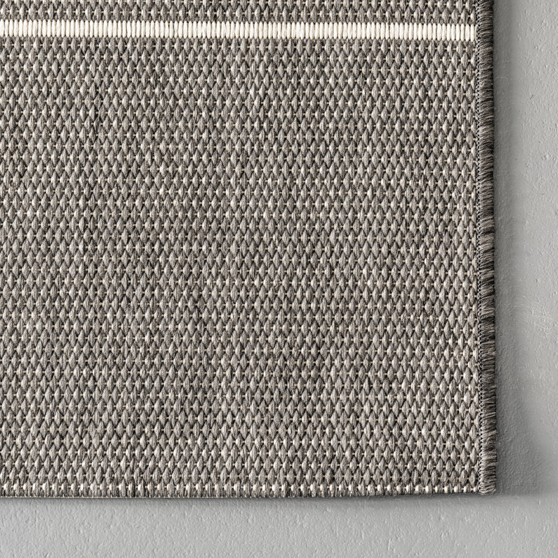 Tapis d'intérieur / extérieur en polypropylène tissé à la machine à rayures Reardon, Rectangle 3 pi x 5 pi