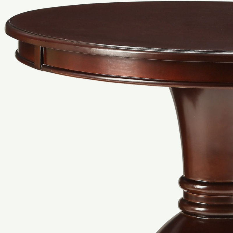 Espresso Accent Table With Pedestal Base