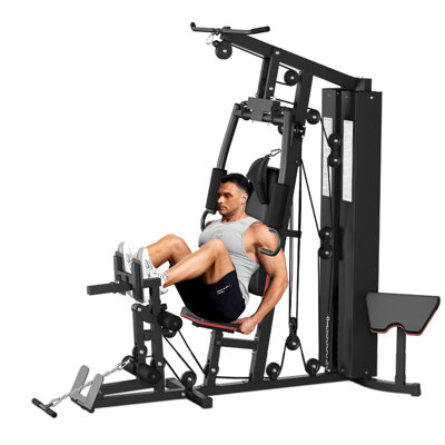 150LB Multi-Function Home Gym System – Full Body Workout Machine with Pulley & Weight Stack
