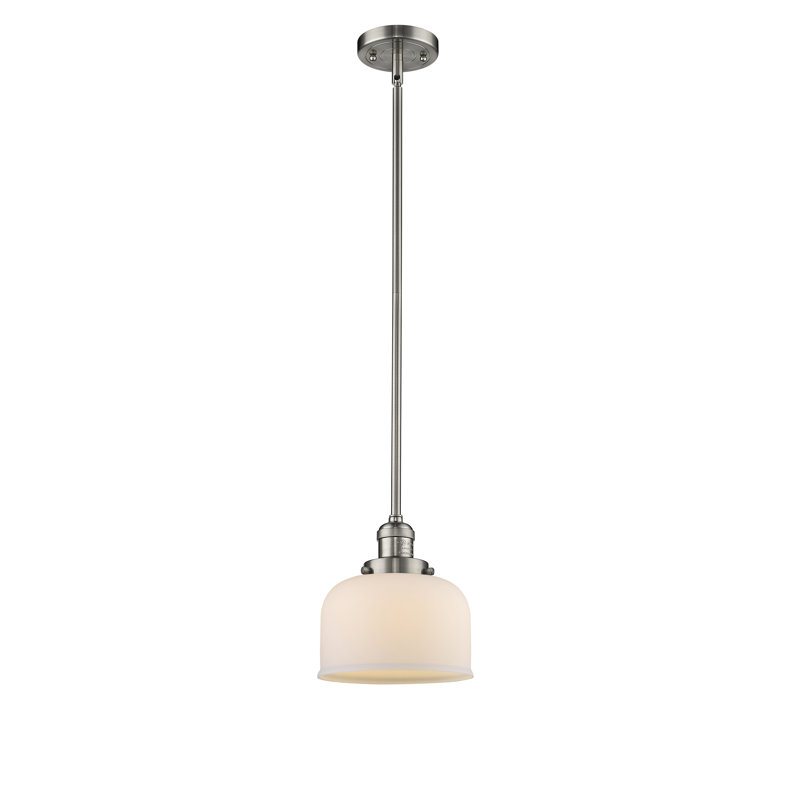 Arakel 1 - Light Single Pendant, Matte White Cased, Brushed Satin Nickel