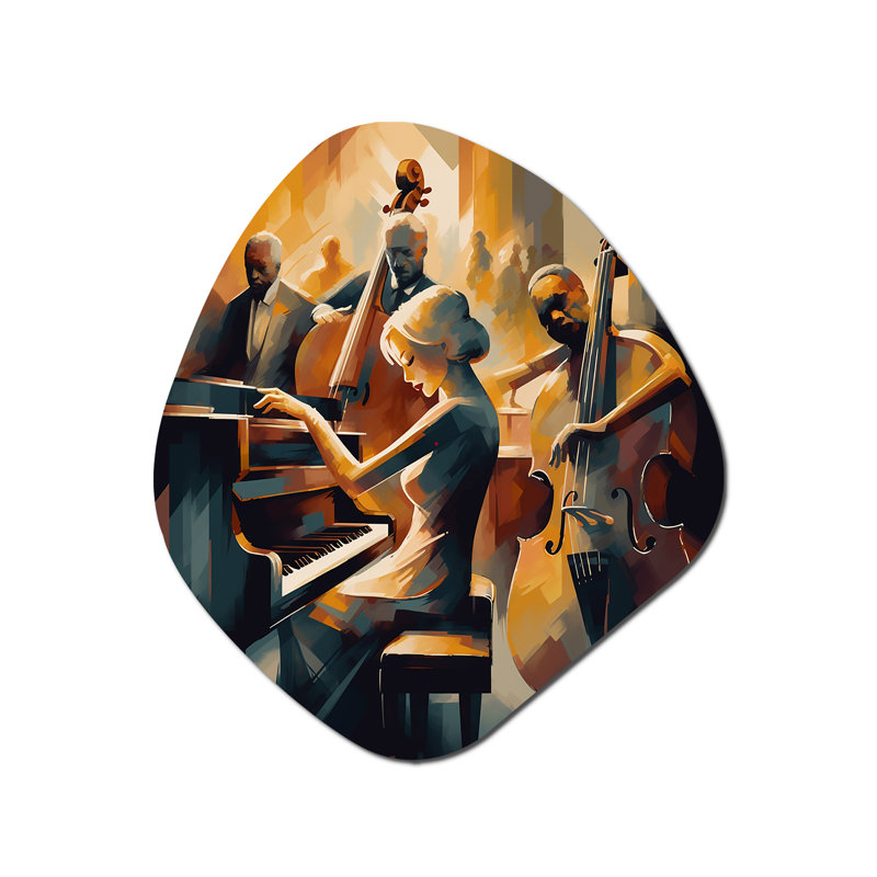 Décoration murale irrégulière en métal Ferrin - Music Jazz Nebula, H 28 po x l 25 po