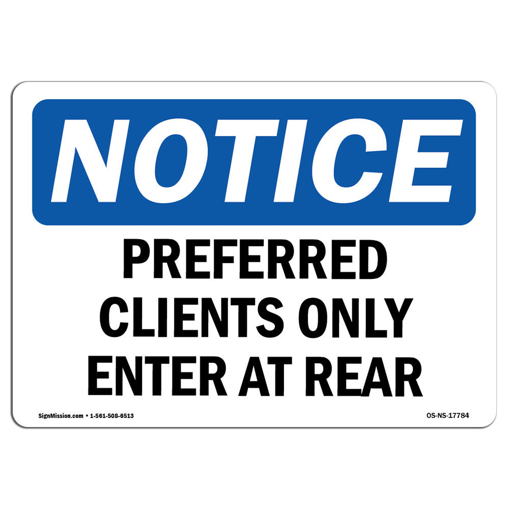 SignMission Preferred Clients Use Rear Entrance Sign | Wayfair