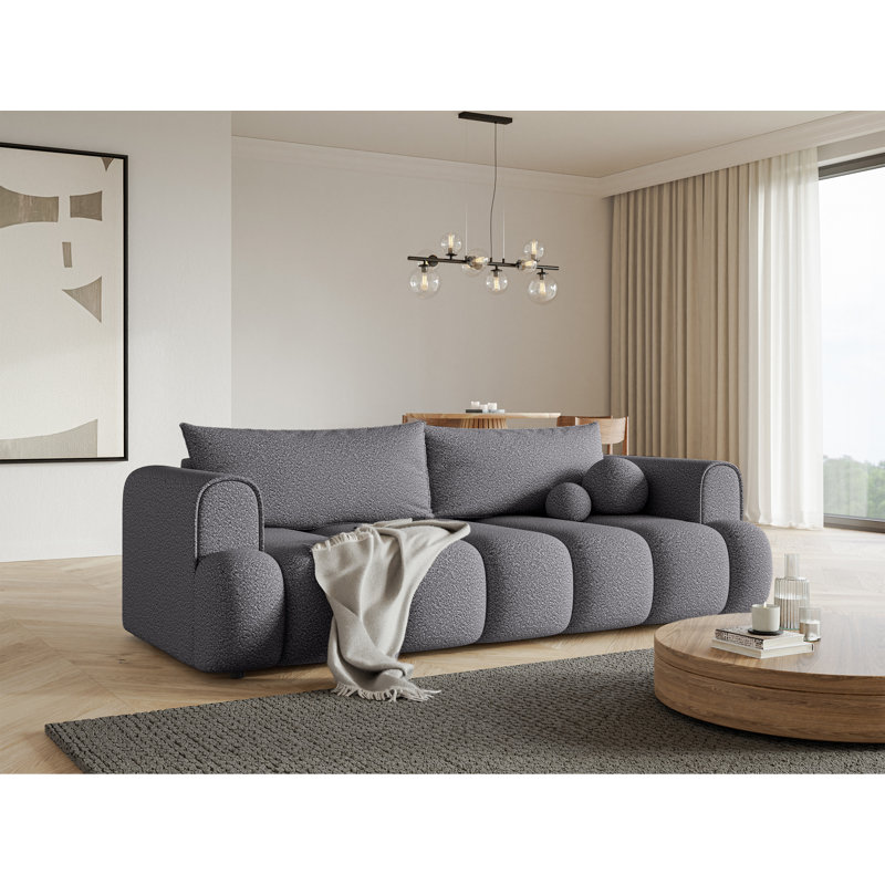 Montrelle 3 Seater Fabric Sleeper, Dark Grey Fabric
