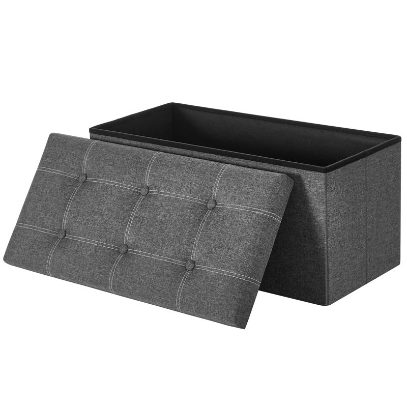Ottoman Storage Bench, Dark Gray