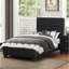 Mobilier de chambre à coucher contemporain contemporain en faux cuir noir avec lit plateforme simple 1pc-1910559942