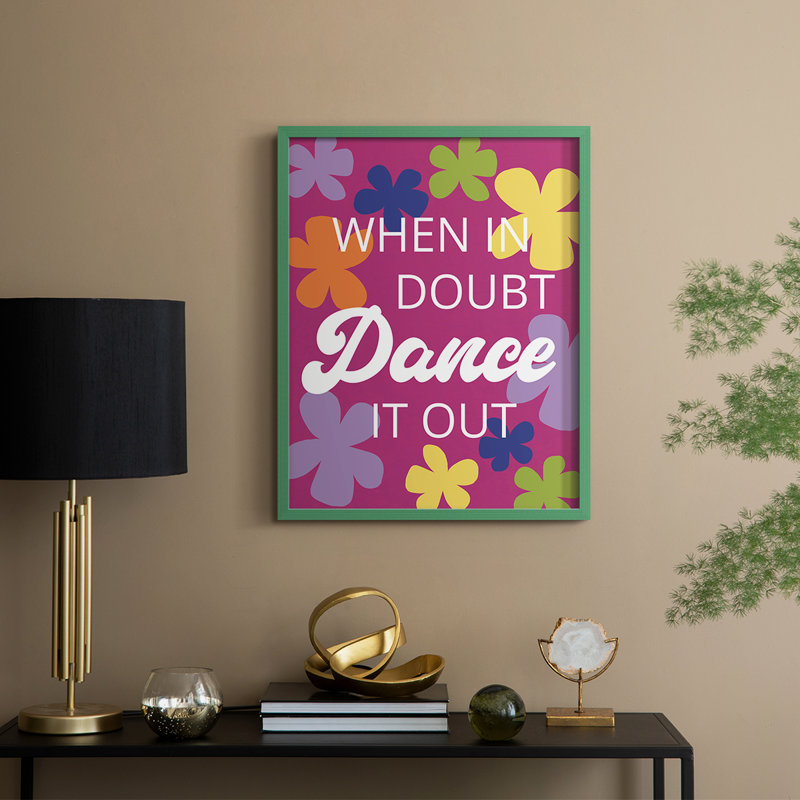 «Dance It Out», reproduction encadrée - bois massif, H 15 po x l 12 po, Vert