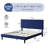 Velvet Upholstered Platform Bed Headboard and footboard with soft-padded vertical channel quilting-759721673-759721670