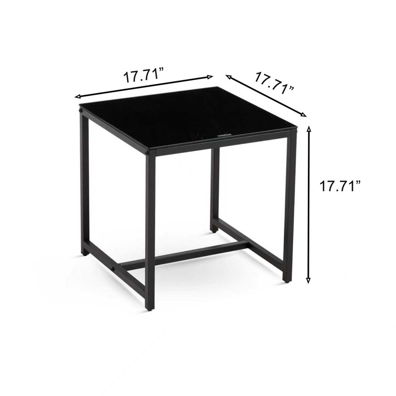 Ensemble de tables d'appoint modernes en verre et en métal, petite table d'appoint multifonctionnelle pour le salon et le bureau