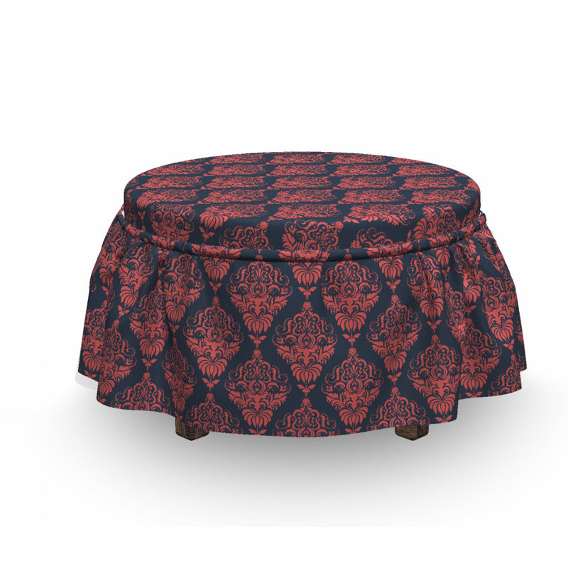 Housse pour shabby damassé rococo repose-pieds