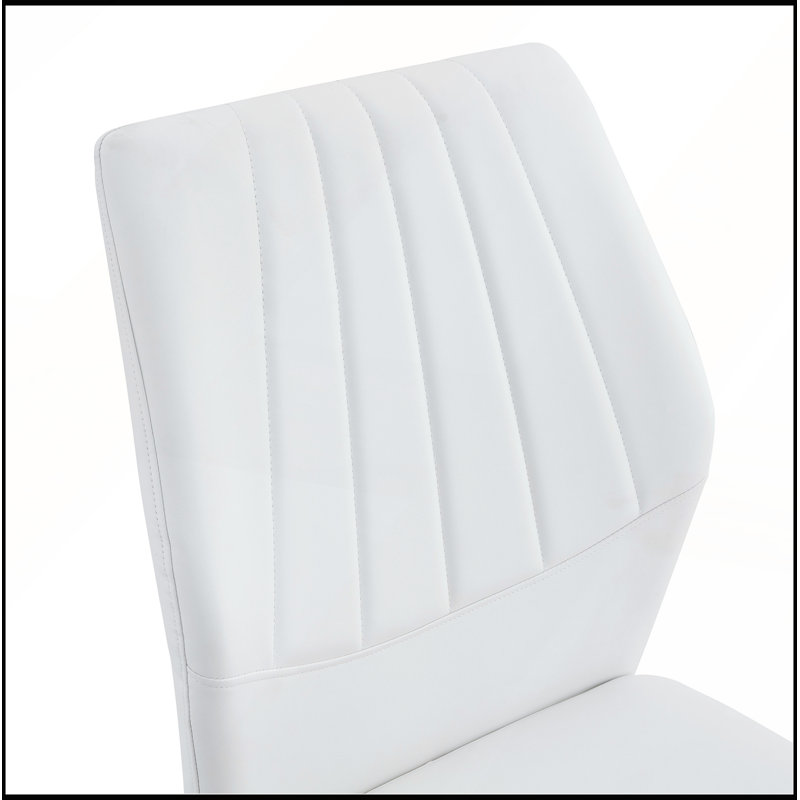 Ensemble de 4 chaises de salle à manger ergonomiques en polyuréthane pour une expérience culinaire parfaite, Blanc