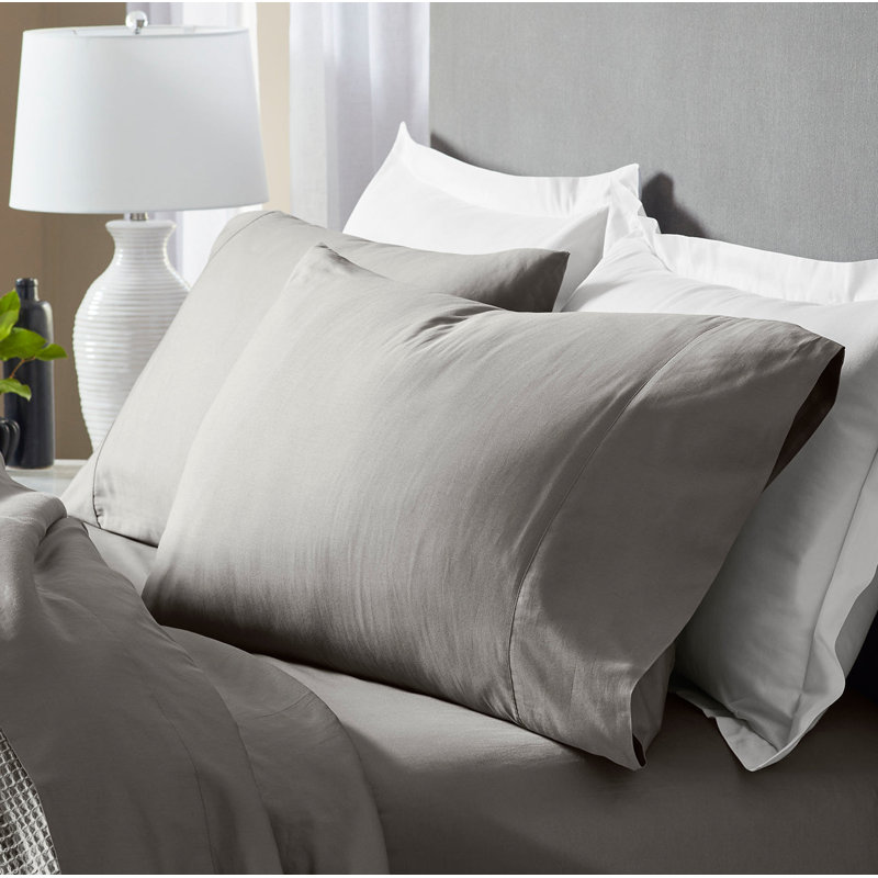 Signature Washed Pillowcase Set, Stone, King Pillowcase