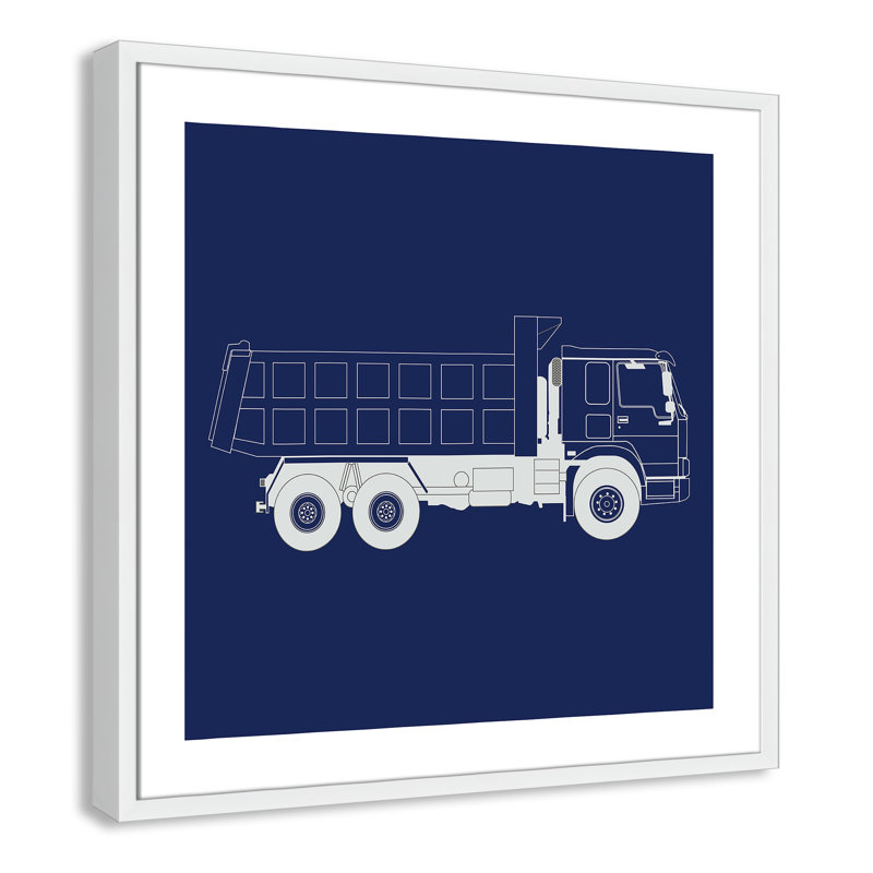 Art encadré Wild Camions, H 26,5 po x l 26,5 po x P 1,18 po, Encadré de boîte blanc