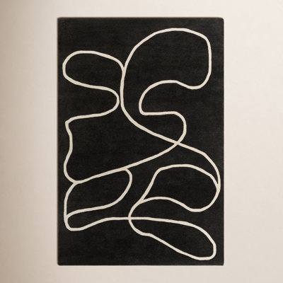 Jason Wu Hand-Woven Black Abstract Rug