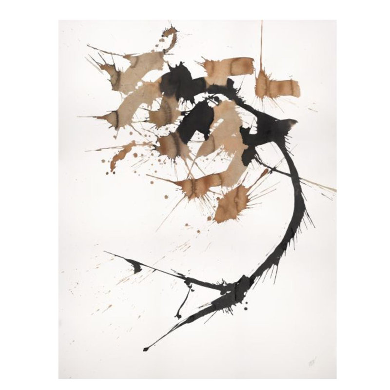 Sepia Florals I Print by Paul Ngo, 31" H x 24" W x 1.5" D, Glass Coat