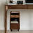 Modern Minimalist Walnut-Coloured Pine Sofa Side Table with Casters