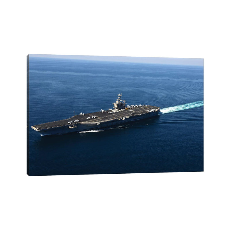 The Aircraft Carrier USS John C. Stennis by Stocktrek Images - Wrapped Canvas Print, 20.32 cm H x 30.48 cm W