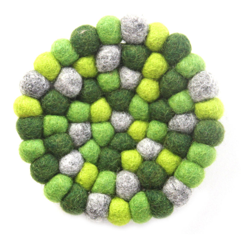 Boule de feutre à main fabriquée, Vert