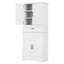 Rangement de salle de bain avec tiroir - blanc, tablette réglable, dispositif de basculement multifonctionnel, support, tablette-1990112176