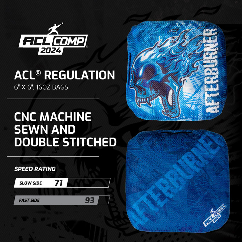 Ensemble de sacs de cornhole de l'American Cornhole League COMP Afterburner, Vert