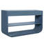 Console moderne incurvée avec 3 tiroirs à fermeture en douceur et 2 tablettes ouvertes, base en bois massif, table de vestibule pour vestibule, bleu-132663239-132663242-132663243
