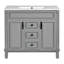 Meuble-lavabo 36 po avec lavabo supérieur, armoire de rangement moderne avec 2 portes à fermeture douce et 2 tiroirs, meuble-lavabo simple-121294518