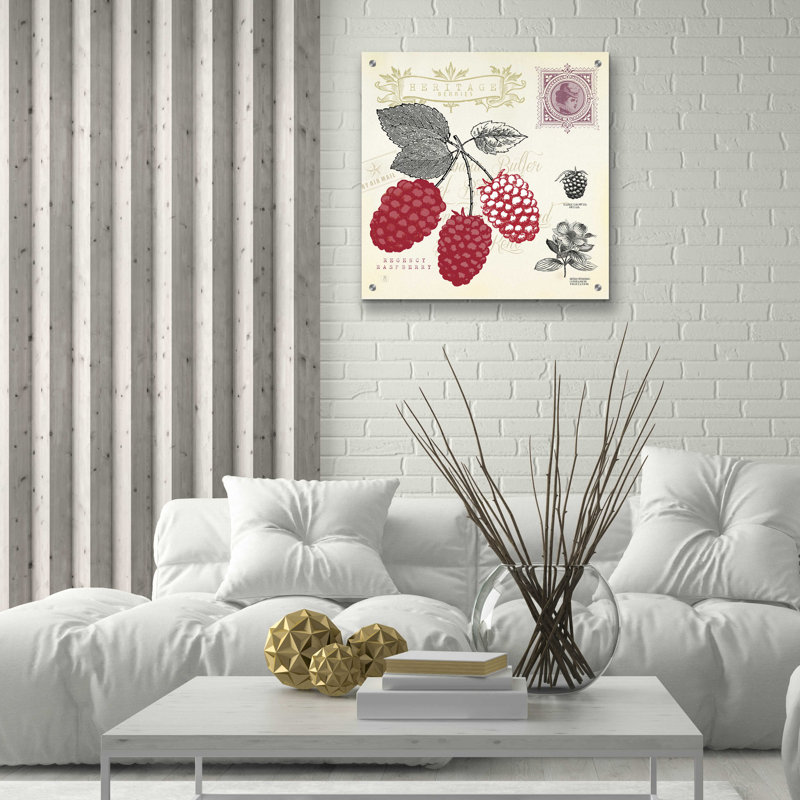 " Raspberry Notes " by Studio Mousseau, 24" H x 24" W x 0.2" D