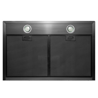 30-Inch Convertible, 343 CFM, Black Stainless-Steel Wall-Mount Range Hood with Touch Panel