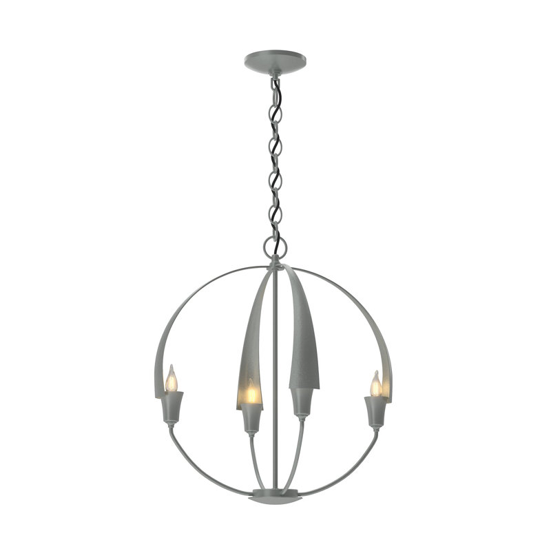 Lustre sphérique à 4 lumières Cirque, H 20,7 po x l 19 po x P 19 po, Platine rétro