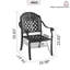 Chaise de patio en fonte d'aluminium 2 pièces avec structure et coussins noirs-589463012