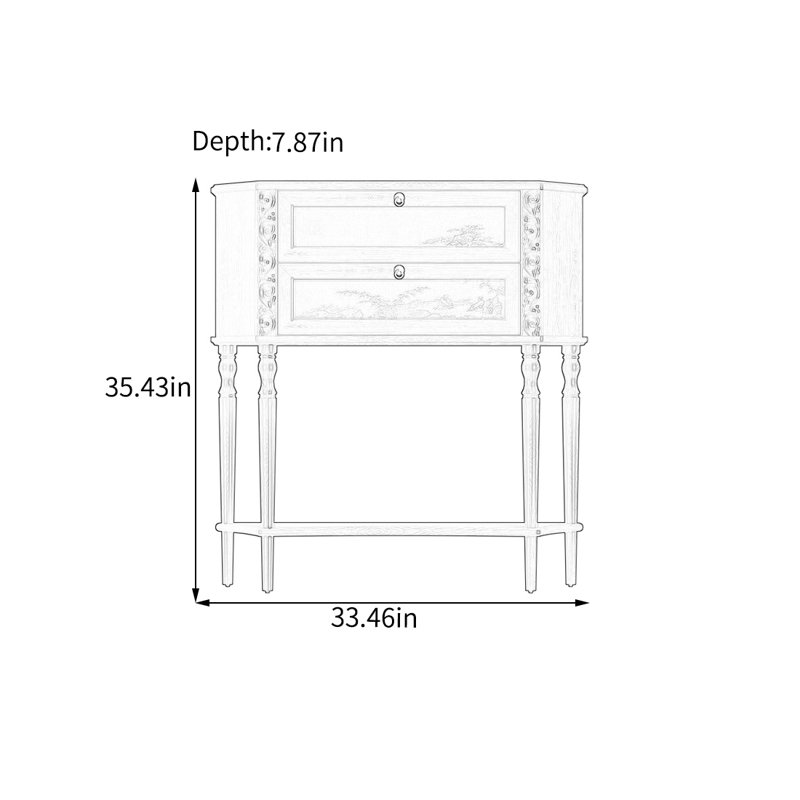Armoire de rangement décorative à deux tiroirs
