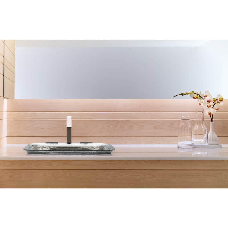 Kohler Inia, Artist Editions Rectangle Glass Wading Pool Bathroom Sink, Opaque Sandalwood