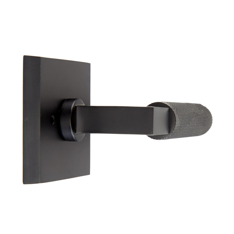 Bravura 846-7 Knurled Privacy Lever on Square Contemporary  Rose in Matte Black