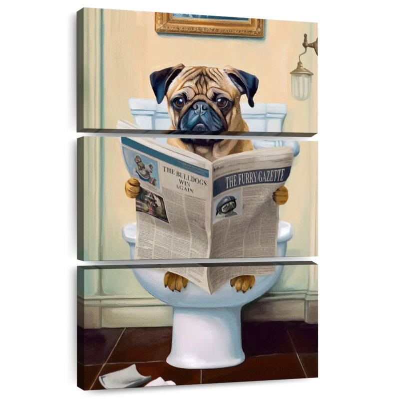 Ketti Pug On A Toilet, 38" H x 24" W