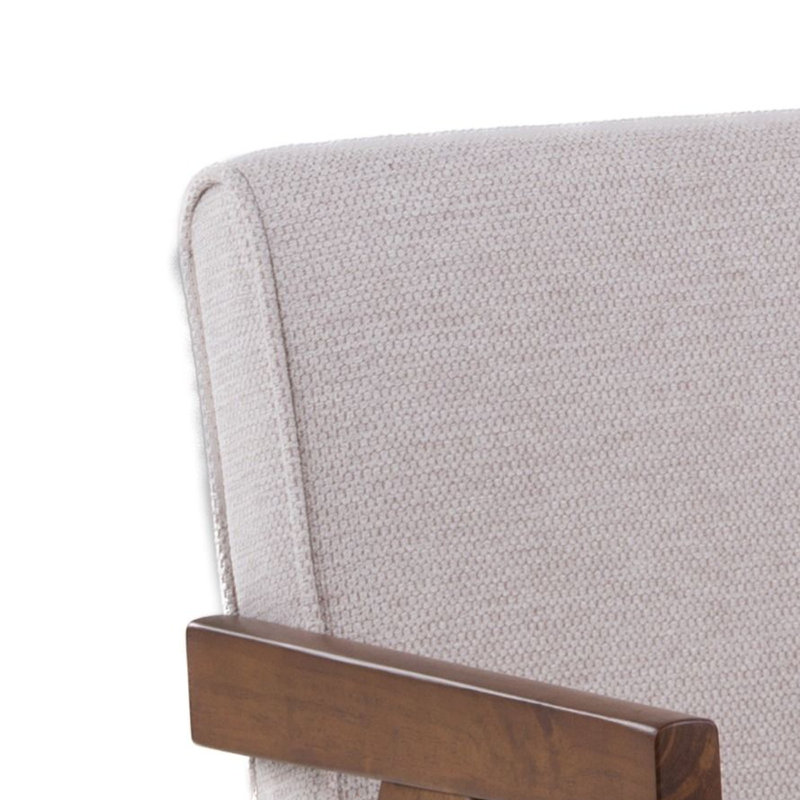 Ensemble de 2 chaises de salle à manger Cid Jose, polyester beige, bois de noyer brun