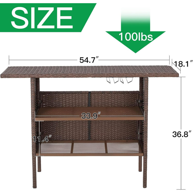 Withernsea Bar Cart, Brown
