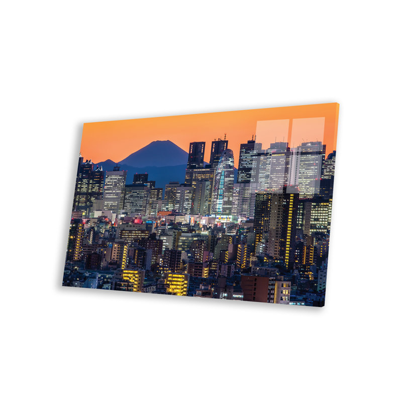 «Henington, tokyo, horizon, mont, fuji, nuit, plastique, acrylique» par Jan Becke