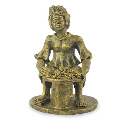 Unique African Woman Selling Produce Figurine