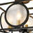  4-light Black Square Semi Flush Mount
