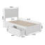 Lit plateforme en bois massif avec pied de lit et tiroirs de rangement Daury-19020230