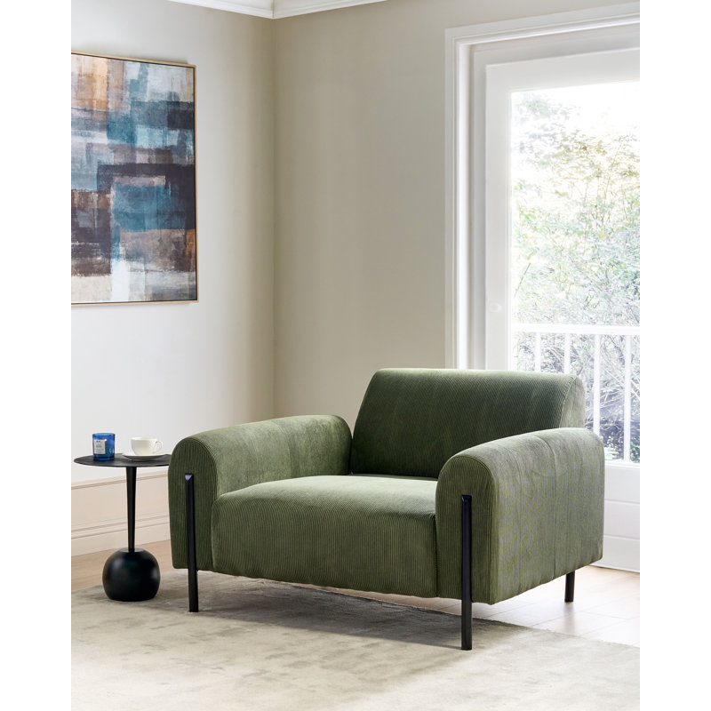 Darletta Upholstered Armchair, Olive Green Corduroy