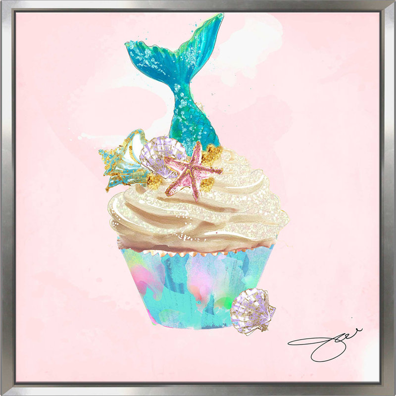 Sweet Mermaid (Square) par By Jodi - impression, Cadre flottant argent, H 21,5 po x l 21,5 po x P 2 po