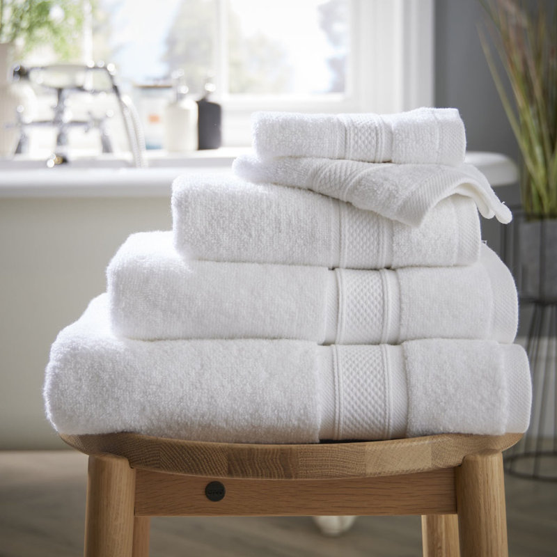Luxury Zero Twist 100% Cotton Hand Towel, White