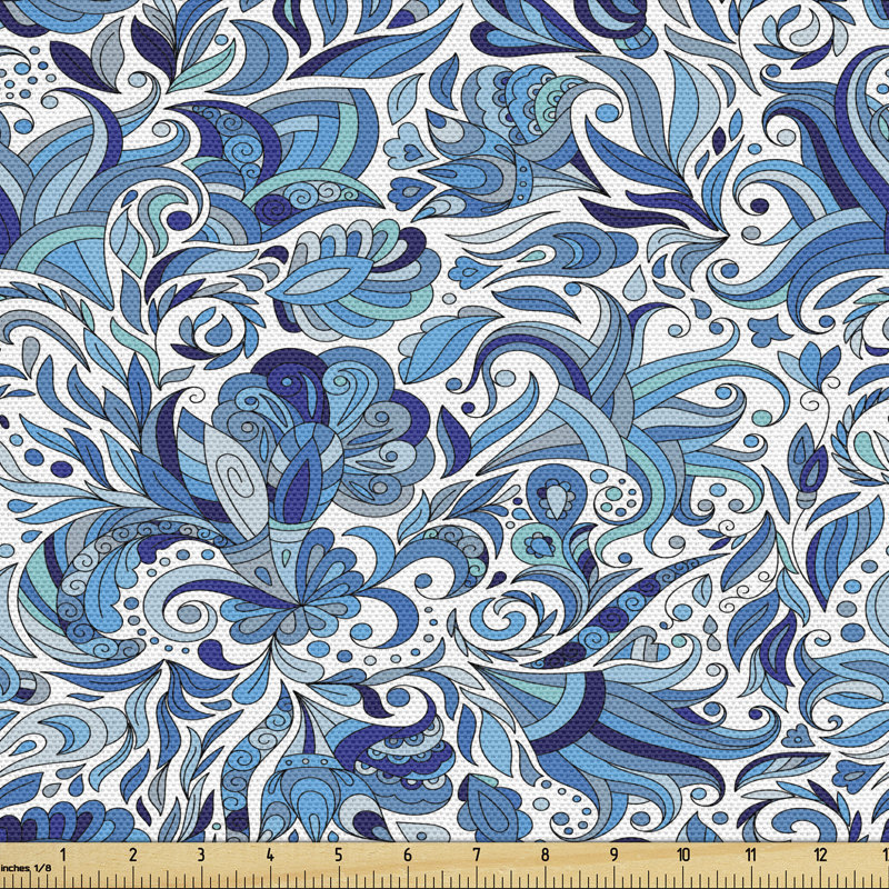 Tissu floral, l 36 po x L 58 po