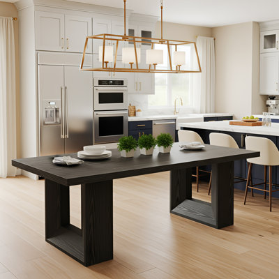 63" Modern Farmhouse Dining Table, Rectangle Kitchen Table for 4 to 6