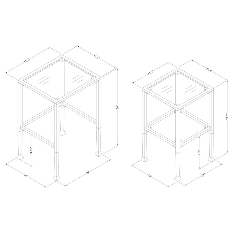 Sabrina Glass Top Nesting Tables