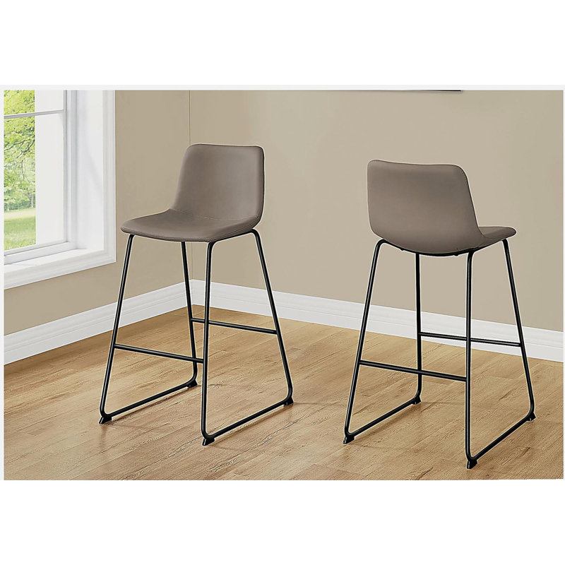 Chaise de bureau, hauteur du tabouret de bar, debout, bureau d'ordinateur, travail, aspect cuir blanc, métal blanc, moderne, moderne