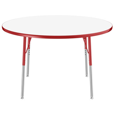 Round Dry-Erase Activity Table with Adjustable Legs - White/Black