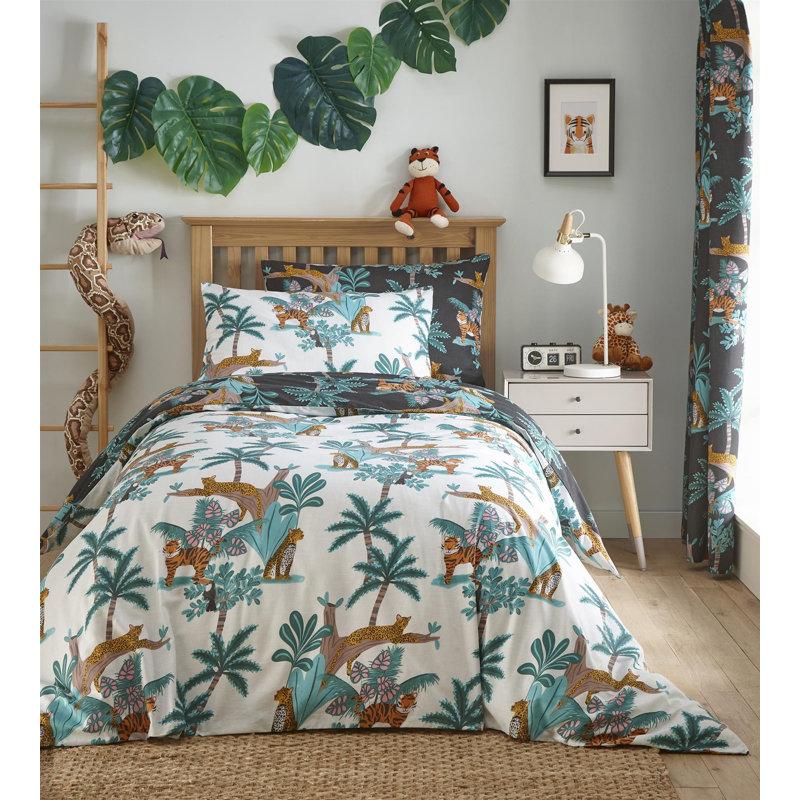Bingham Hawn Cotton Blend Animal Print Duvet Cover Set with Pillowcases, Single - 1 Standard Pillowcase