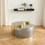 Table basse de 23 pouces avec design Yin-Yang novateur, structure en fer thermolaqué or et argent, style contemporain moderne